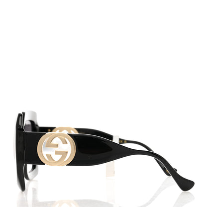 Gucci Acetate Rectangular Frame Chain Sunglasses GG1022S Black 3 of 9