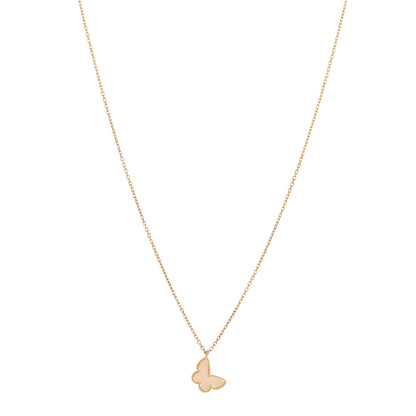 Van Cleef & Arpels 18K Yellow Gold Mother of Pearl Sweet Alhambra Butterfly Pendant Necklace 1 of 3