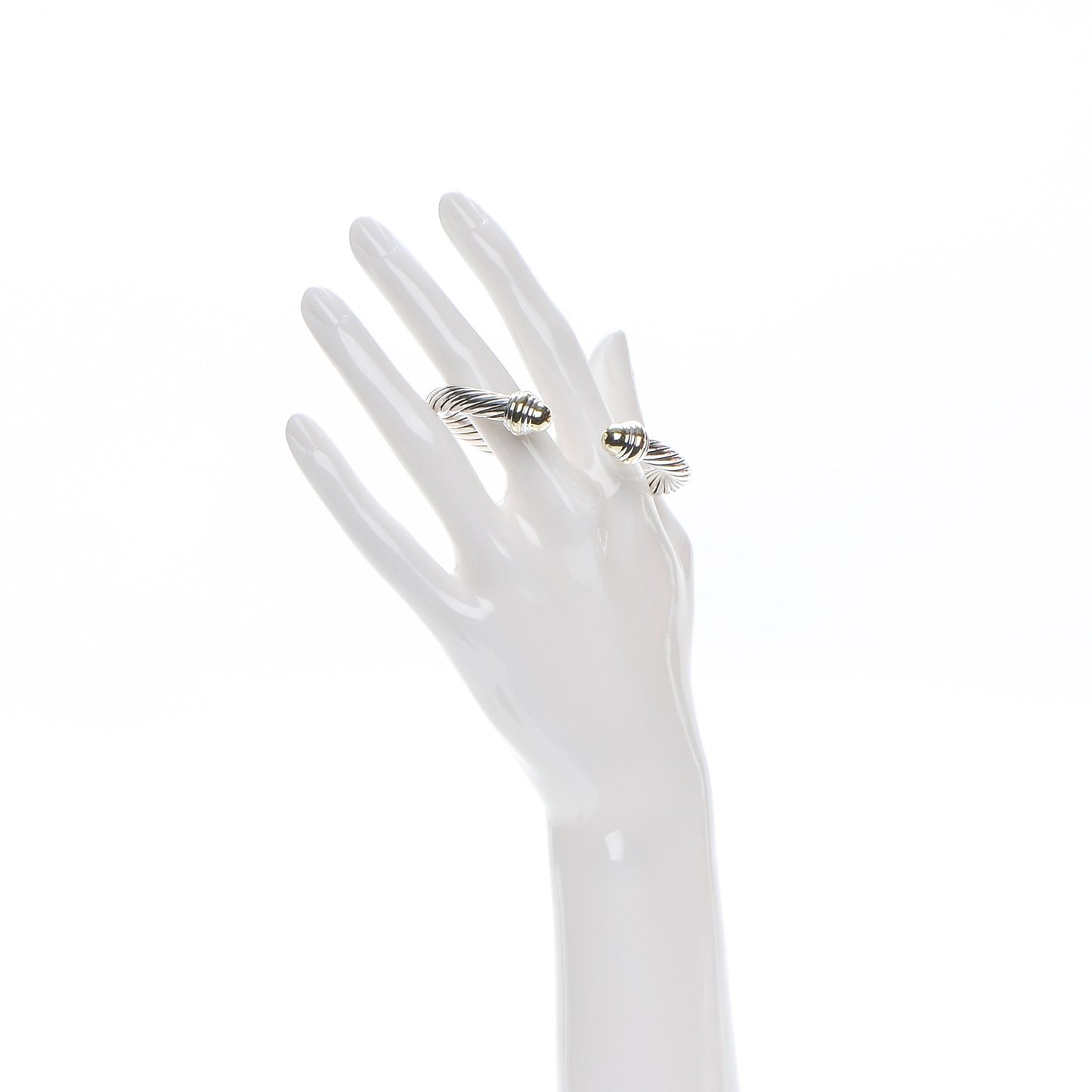 Sterling Silver 14K Yellow Gold 7mm Cable Classics Bracelet