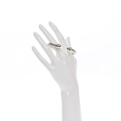 David Yurman Sterling Silver 14K Yellow Gold 7mm Cable Classics Bracelet 2 of 5