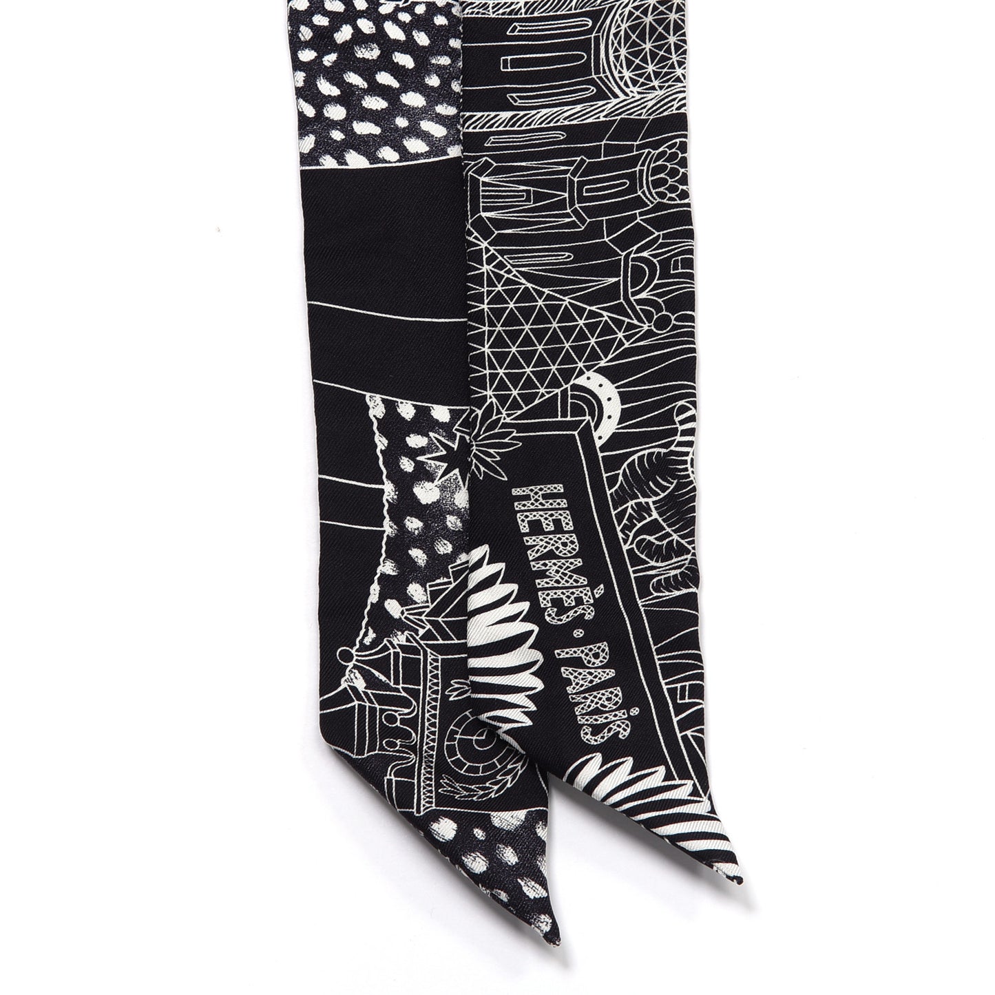 Silk Animapolis Twilly Black White