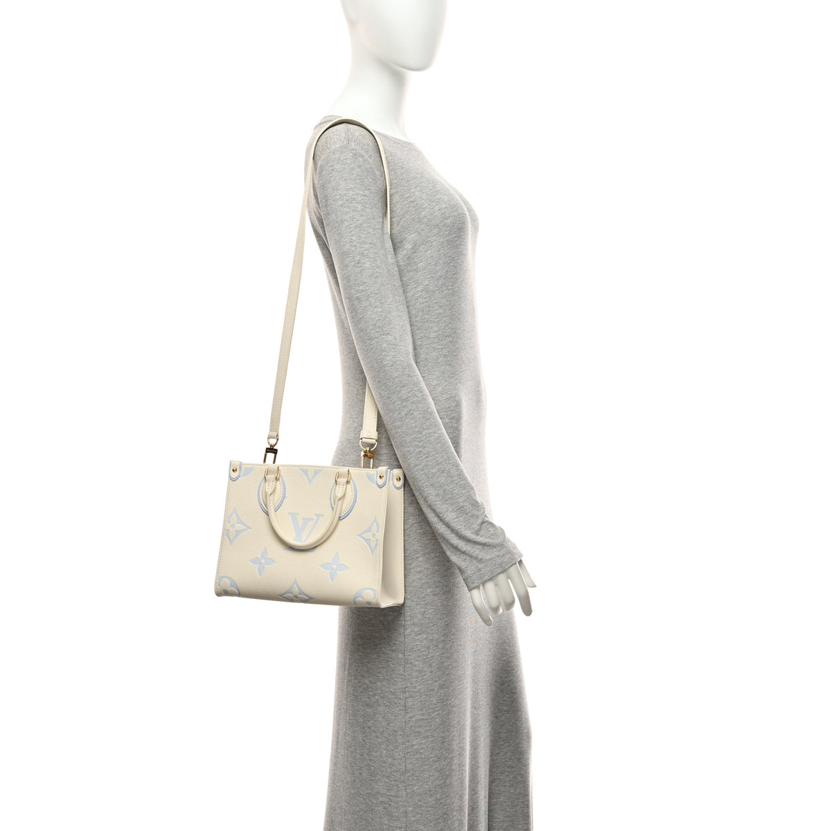 Empreinte Monogram Giant Onthego PM Latte Candy Blue