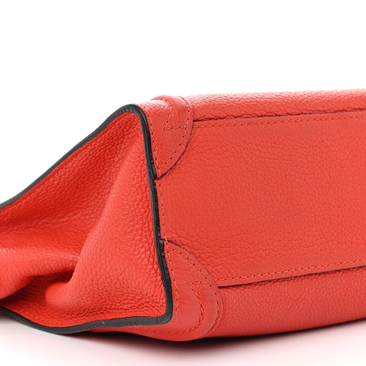 Drummed Calfskin Nano Luggage Red