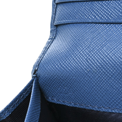 Prada Saffiano Metal Continental Flap Wallet Bleuette 8 of 9