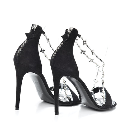 Louis Vuitton Suede Crystal Overnight Cross Sandals 40 Black 4 of 7