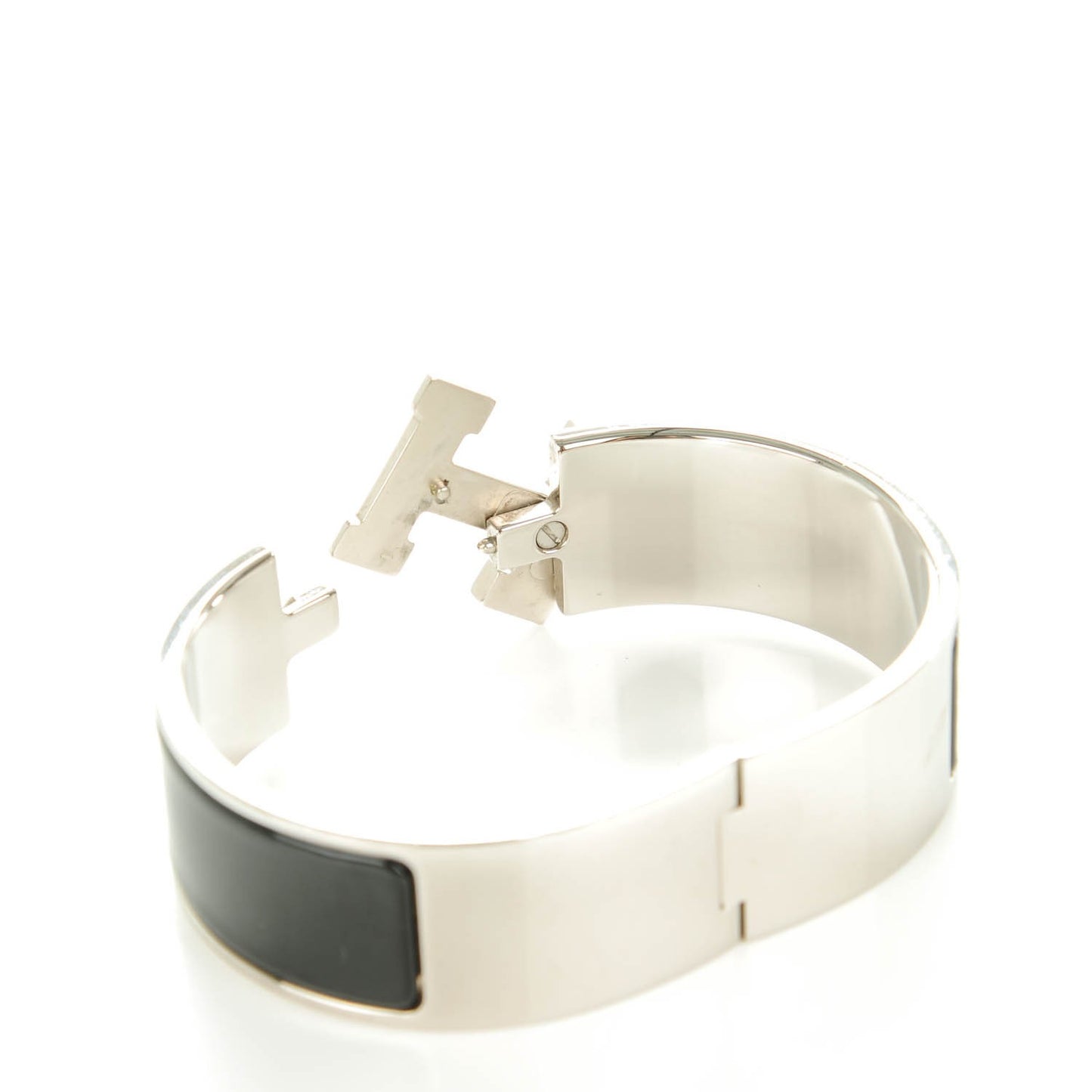 Enamel Wide Clic Clac H Bracelet GM Black
