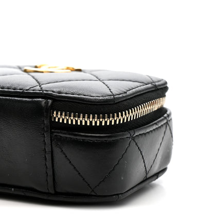 Chanel Lambskin Quilted Mini Lacquered Chain Clutch Black 10 of 10