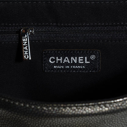 Chanel Caviar Half Moon Large Flap Dark Silver 6 of 7