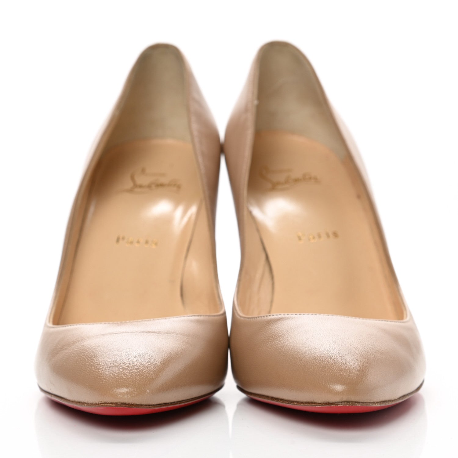 Christian Louboutin Jazz Calfskin Decollete 868 100 Pumps 40.5 Beige 2 of 10