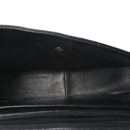 Chanel Caviar Chevron Quilted Jumbo Single Flap Black 5 of 10