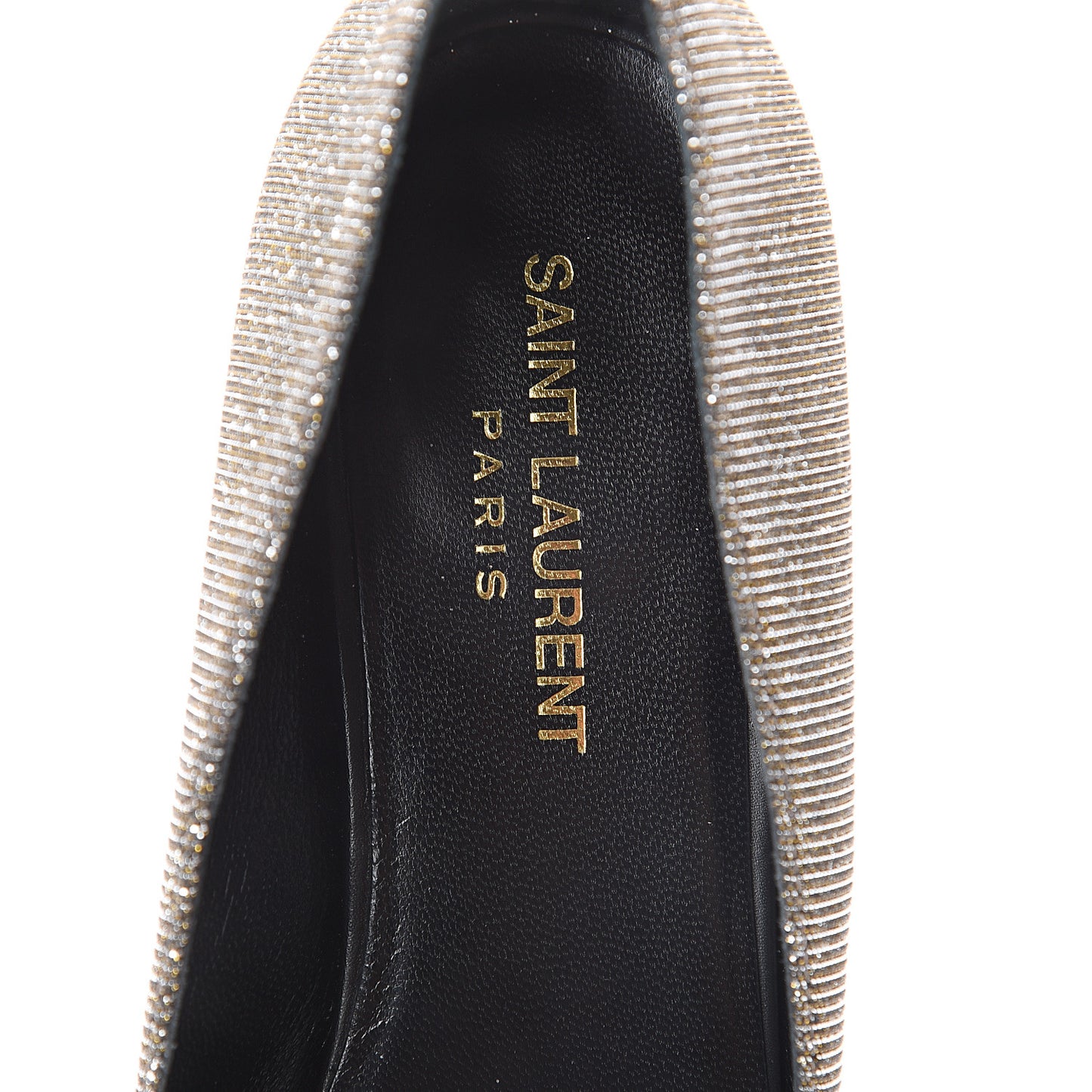 Metallic Sparkle Fabric Paris Ballet Flat 38 Silver Gold
