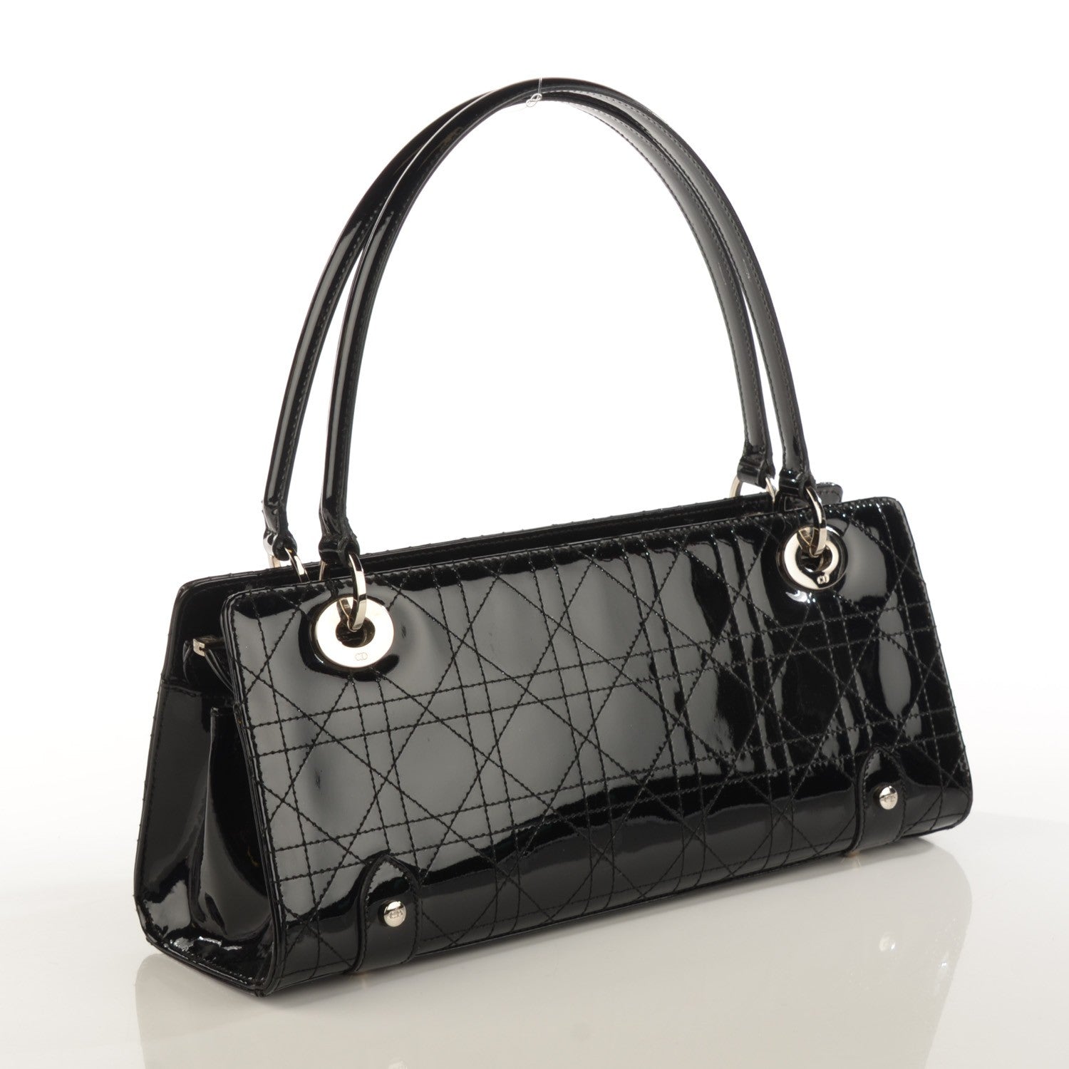 Christian Dior Patent Cannage Stitched East West Lady Dior Black 3 of 7