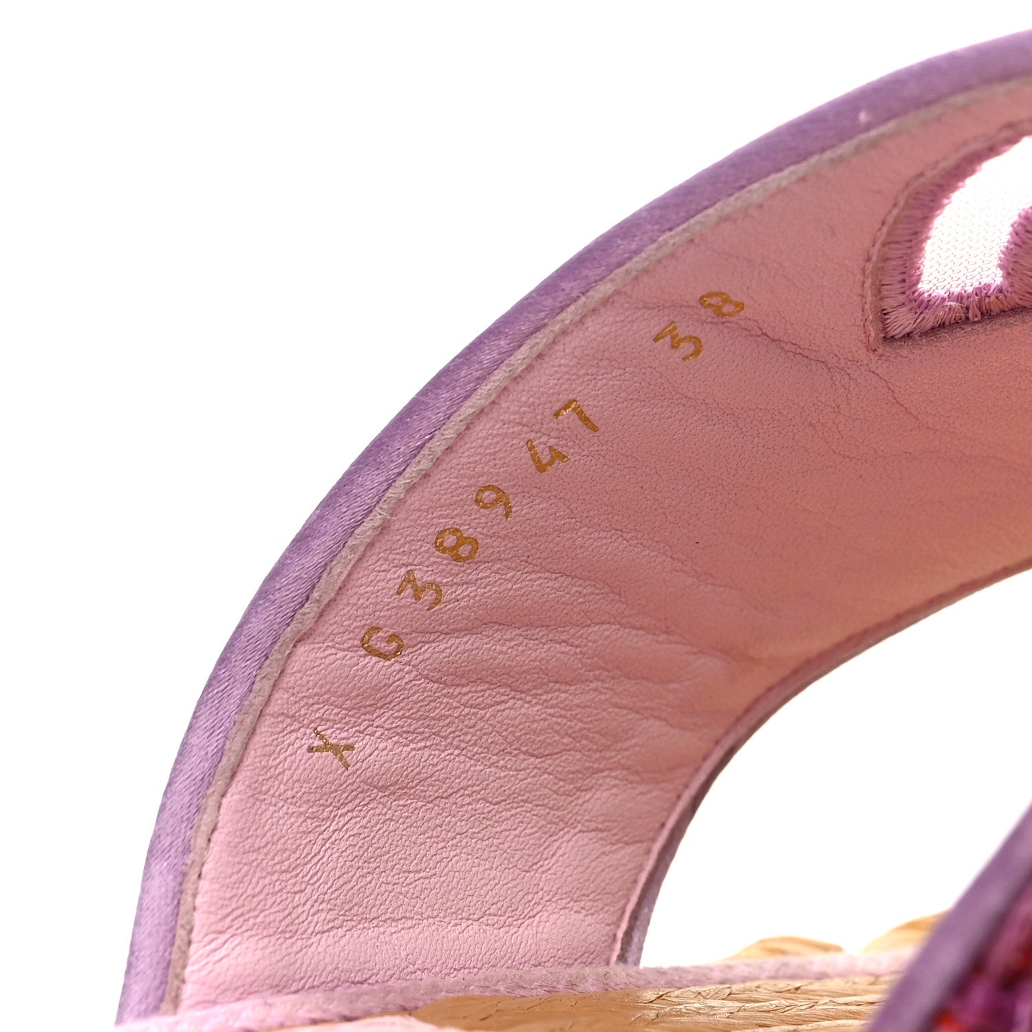 Chanel Tweed CC Thong Sandals 38 Light Purple Pink Red 5 of 9