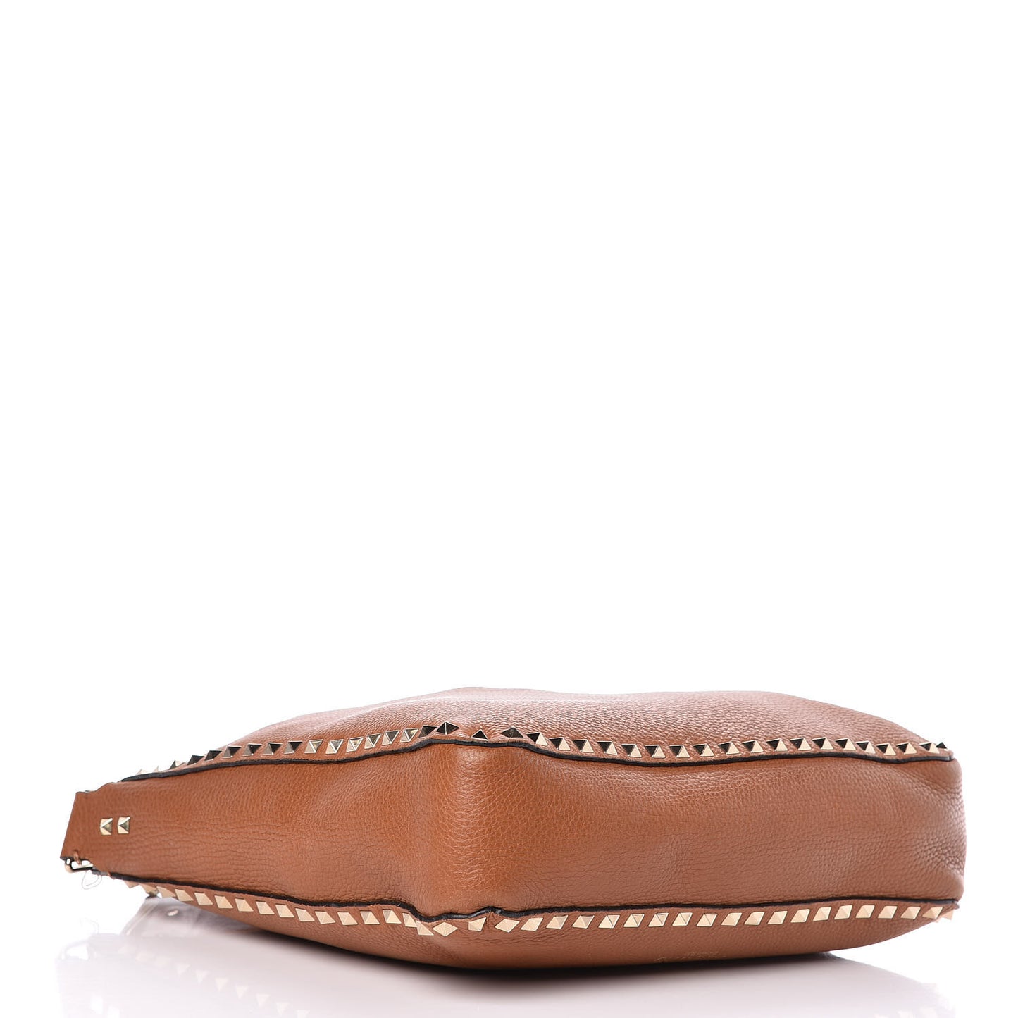 Pebbled Calfskin Large Rockstud Flip-Lock Messenger Bag Light Cuir