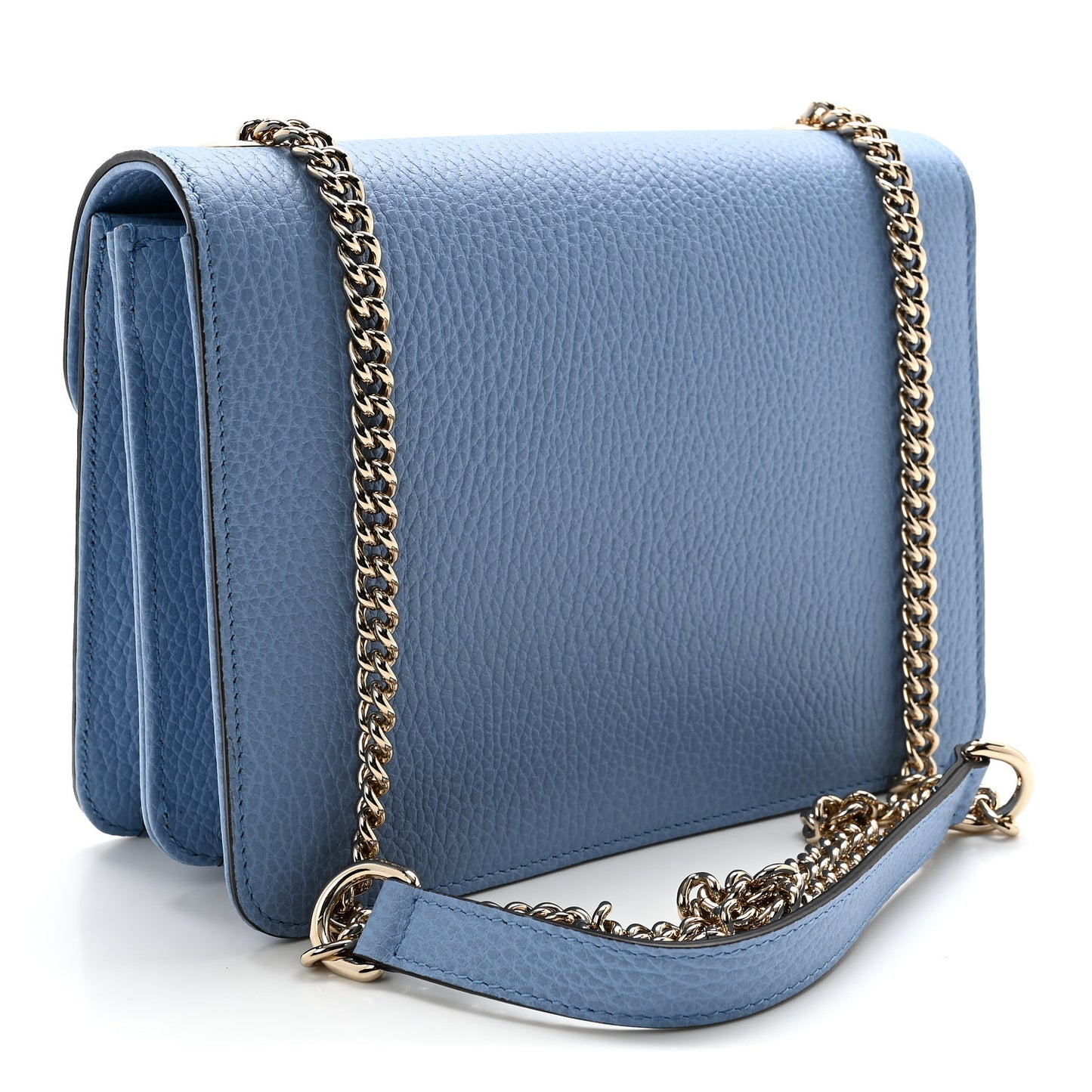 Dollar Calfskin Small Interlocking G Shoulder Bag Mineral Blue