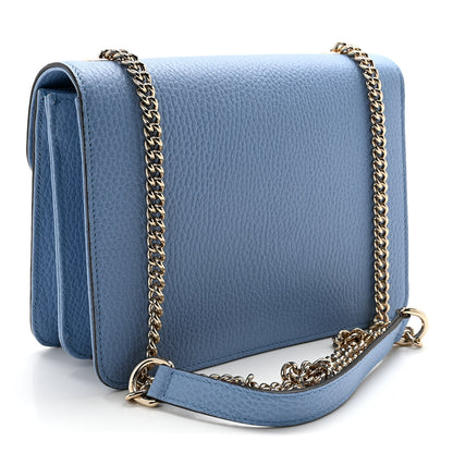 Gucci Dollar Calfskin Small Interlocking G Shoulder Bag Mineral Blue 3 of 10