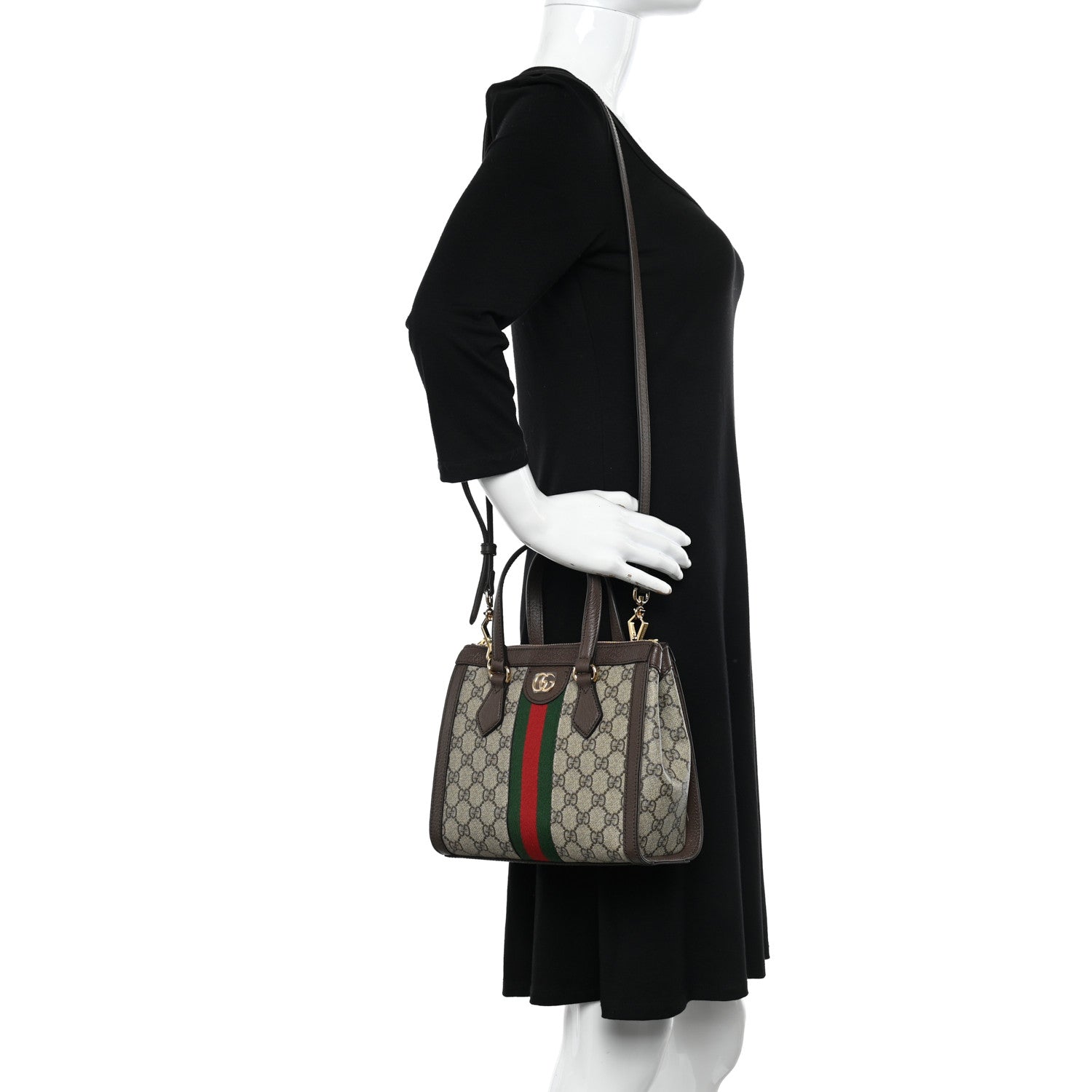 Gucci GG Supreme Monogram Small Ophidia Tote Bag Brown 2 of 11