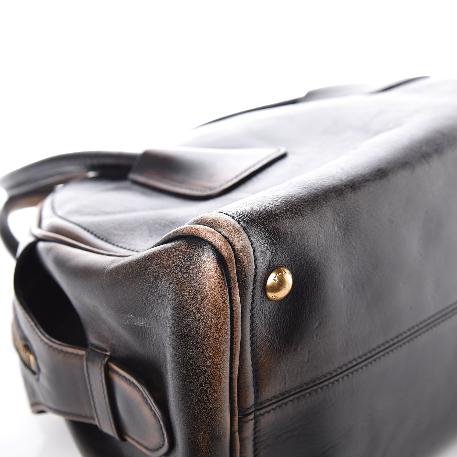 Prada Vitello Vintage Bowling Bag Black 7 of 15