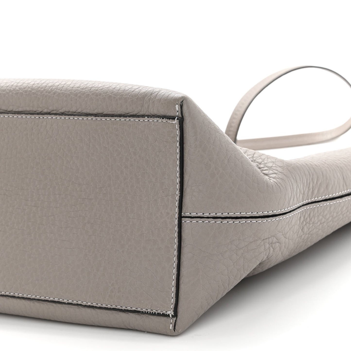 Grained Calfskin Rockstud Shoulder Tote Perla