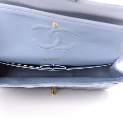 Chanel Jersey Quilted Medium Double Flap Light Blue 5 of 16