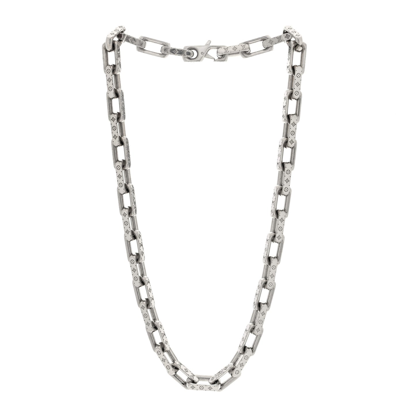 Monogram Chain Necklace Silver