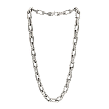 Louis Vuitton Monogram Chain Necklace Silver 3 of 4