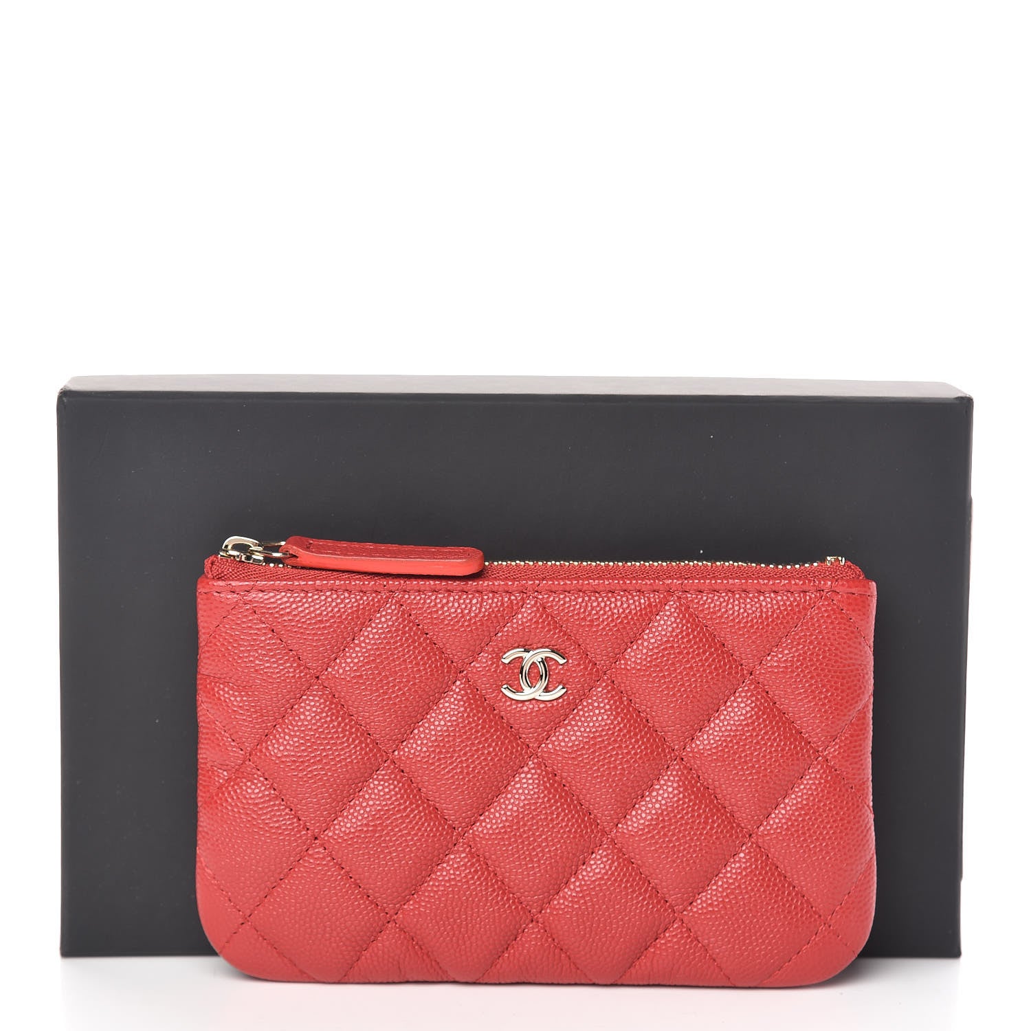 Chanel Caviar Quilted Small Cosmetic Case Red 8 of 8