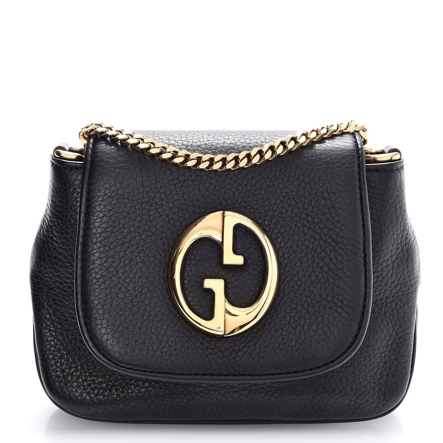 Pebbled Calfskin Small 1973 Chain Shoulder Bag Black