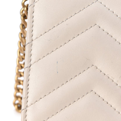 Gucci Calfskin Matelasse GG Marmont Chain Wallet Mystic White 17 of 18