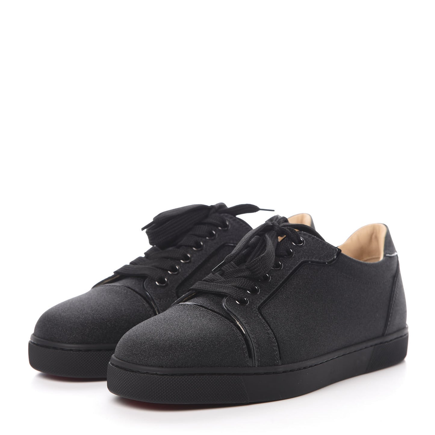 Glitter Calfskin Vieira Flat Sneakers 37.5 Black