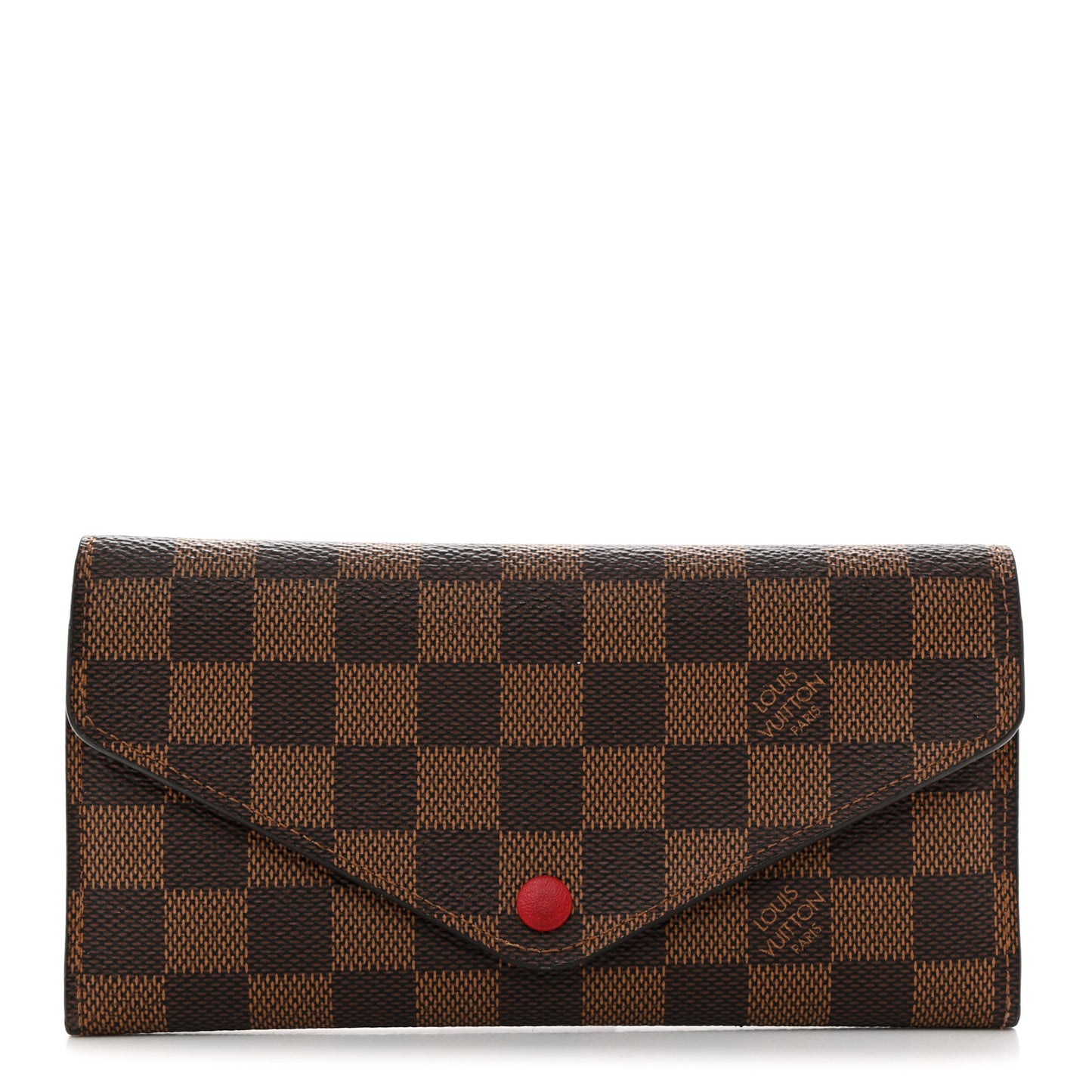 LOUIS VUITTON Damier Ebene Josephine Wallet Red