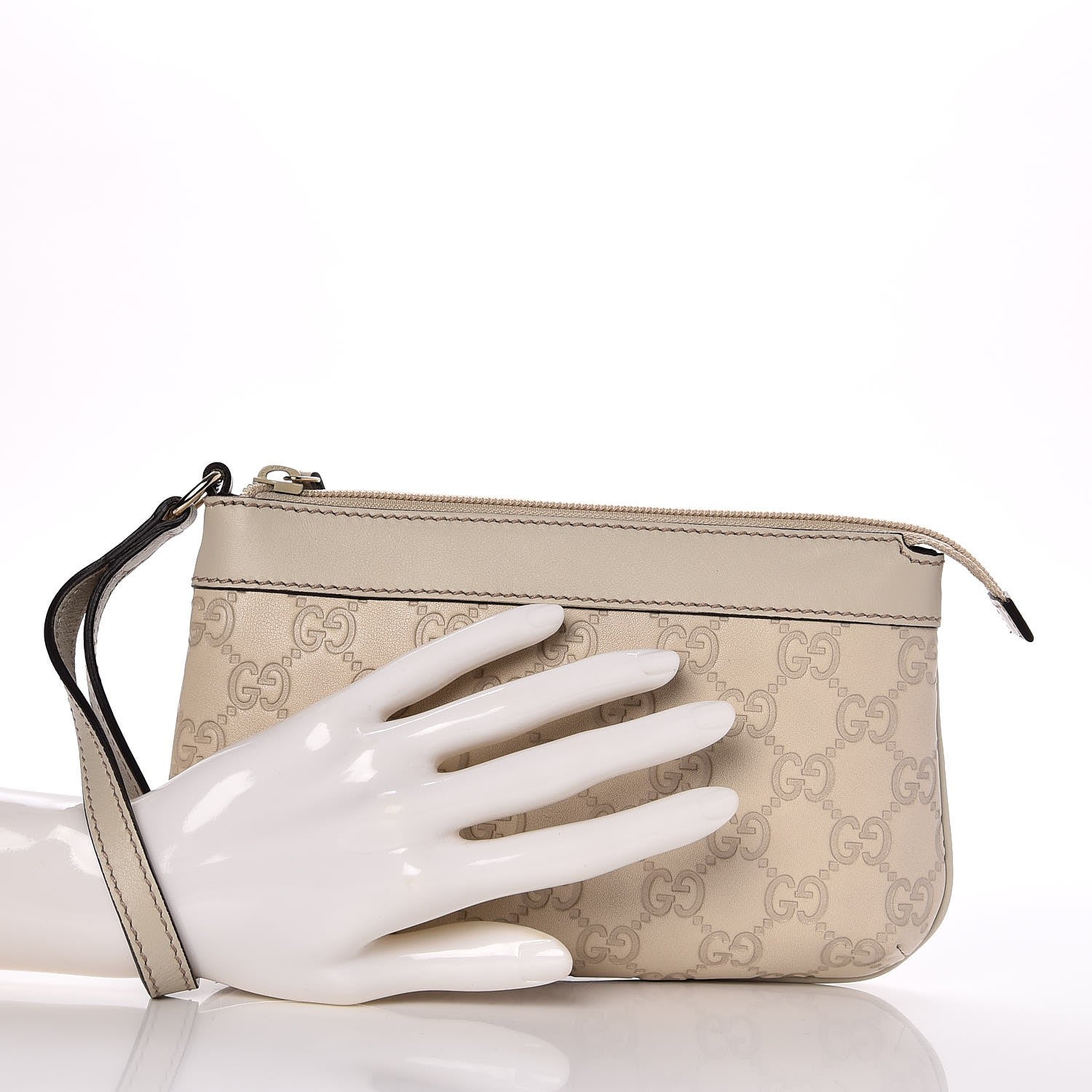 Gucci Guccissima Wristlet Off White 2 of 9