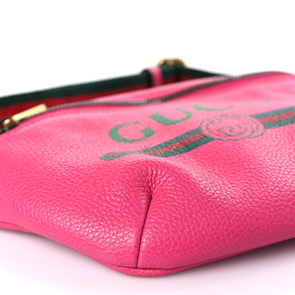 Gucci Grained Calfskin Small Logo Belt Bag Box Pink Green 7 of 9