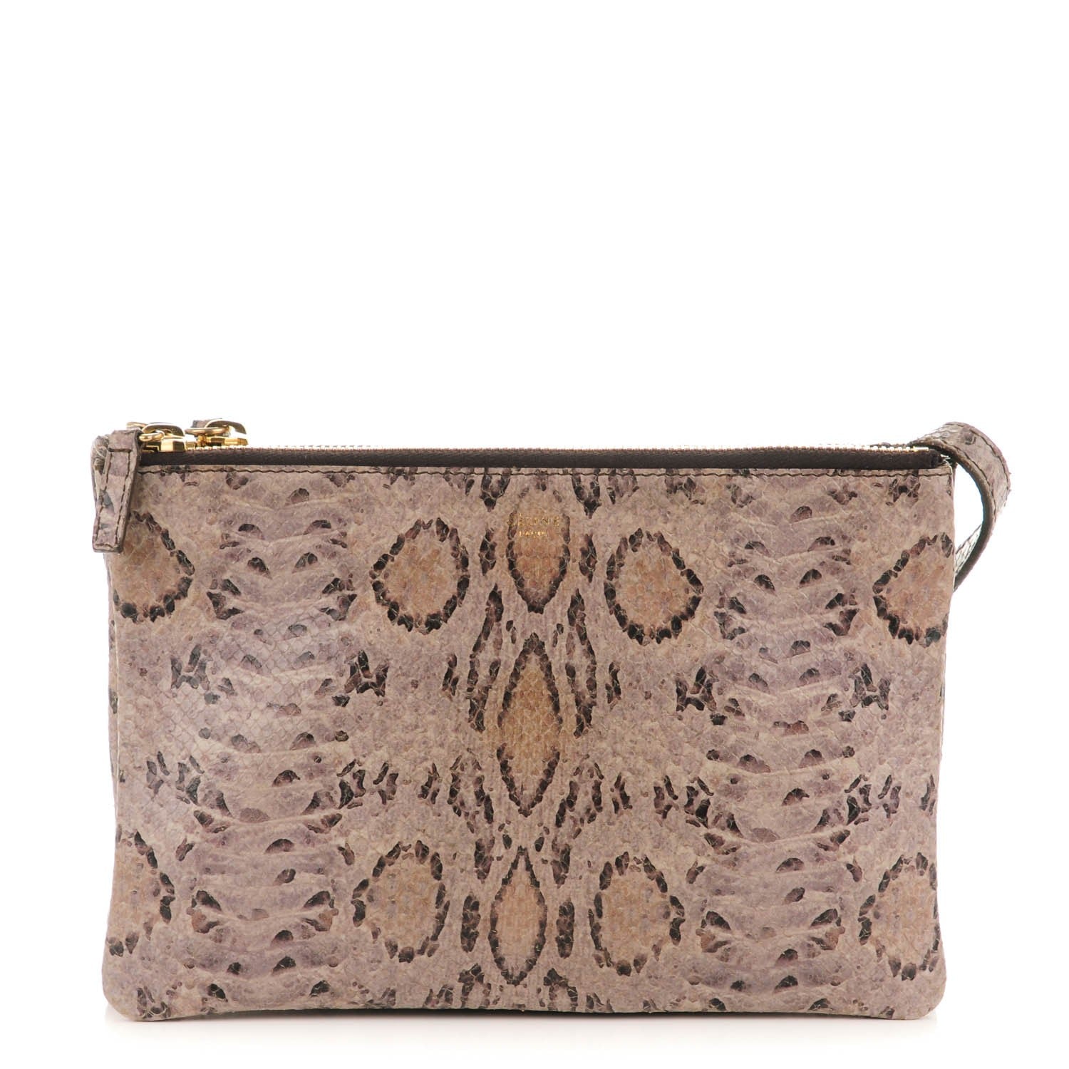 Celine Emobssed Small Trio Crossbody Bag Grey 1 of 7