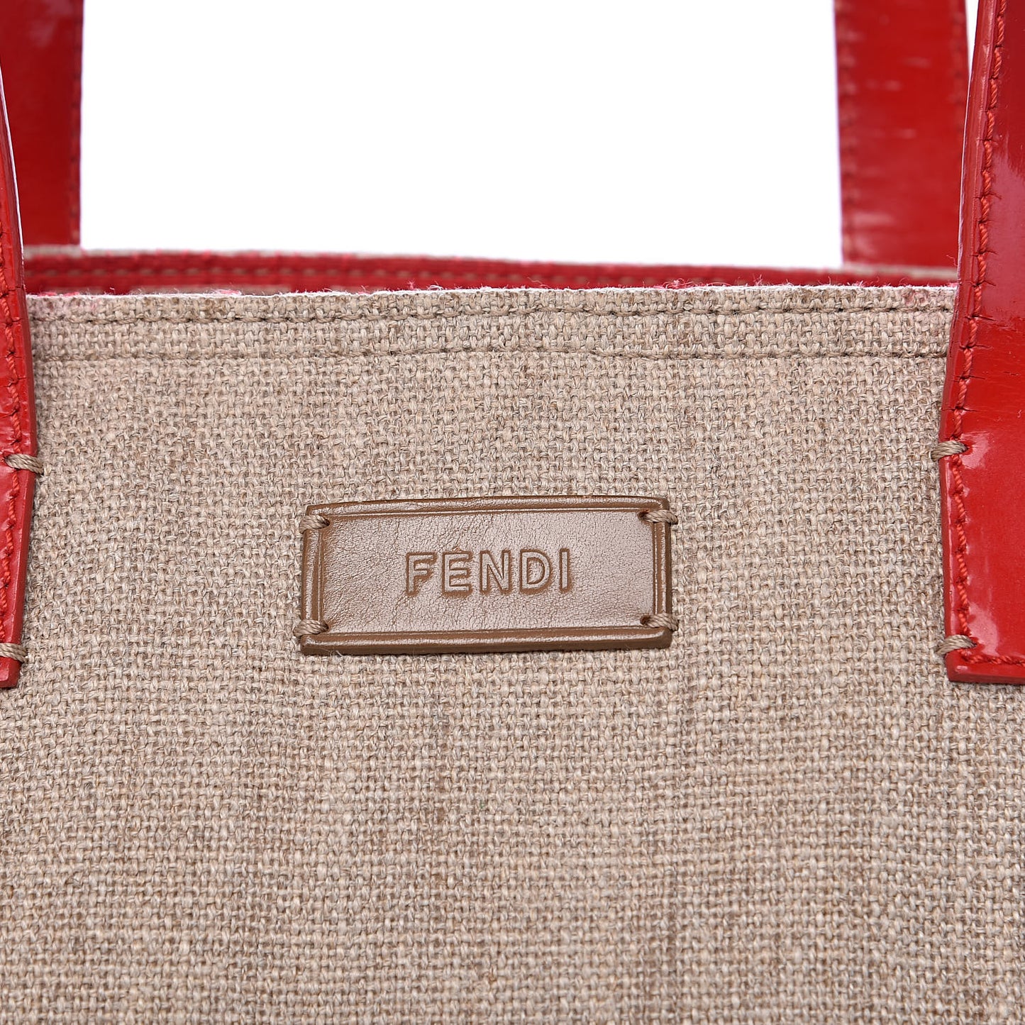 Linen Patent FF Shopping Tote Fragola