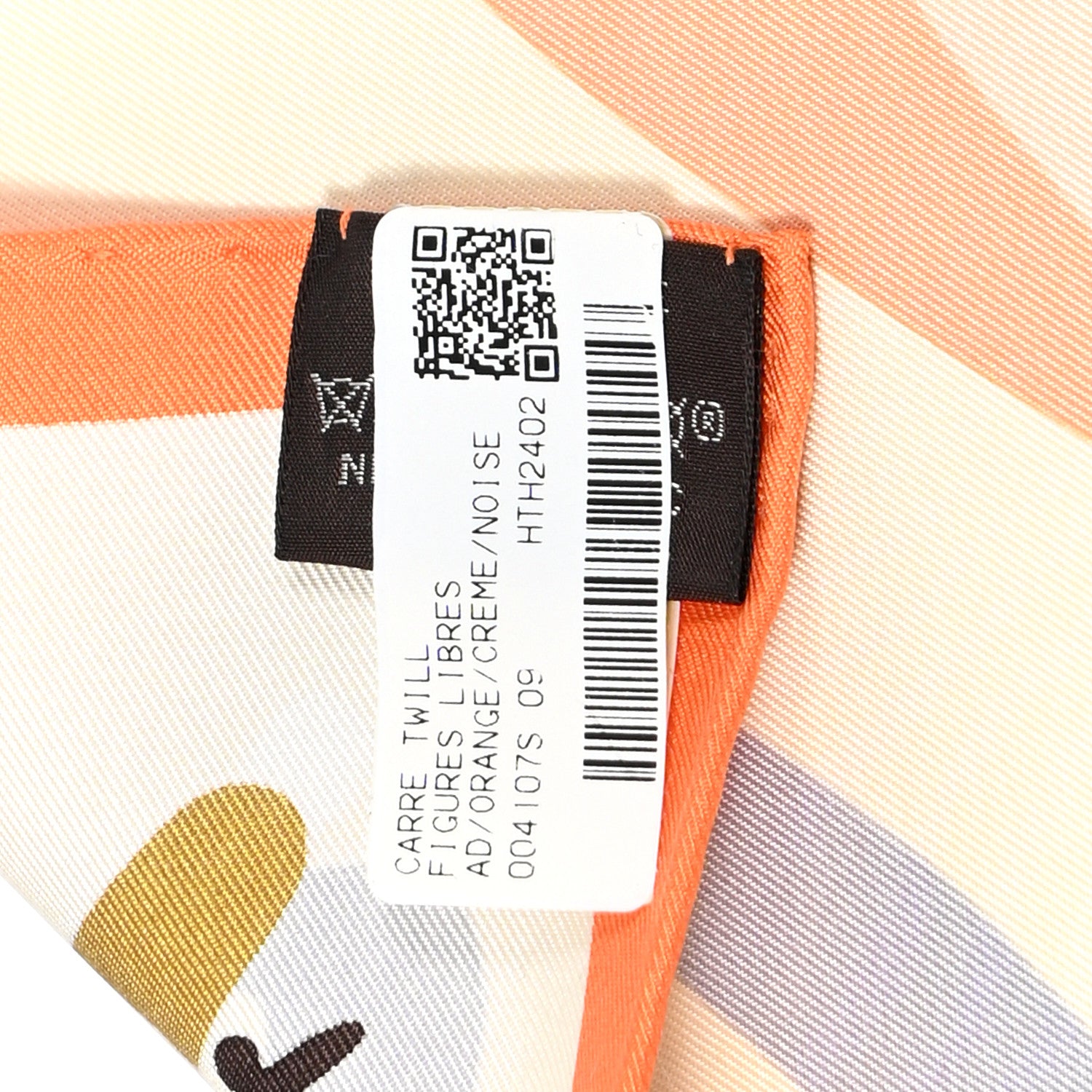 Hermes Silk Figures Libres Scarf 90 Orange Creme Noisette 4 of 11