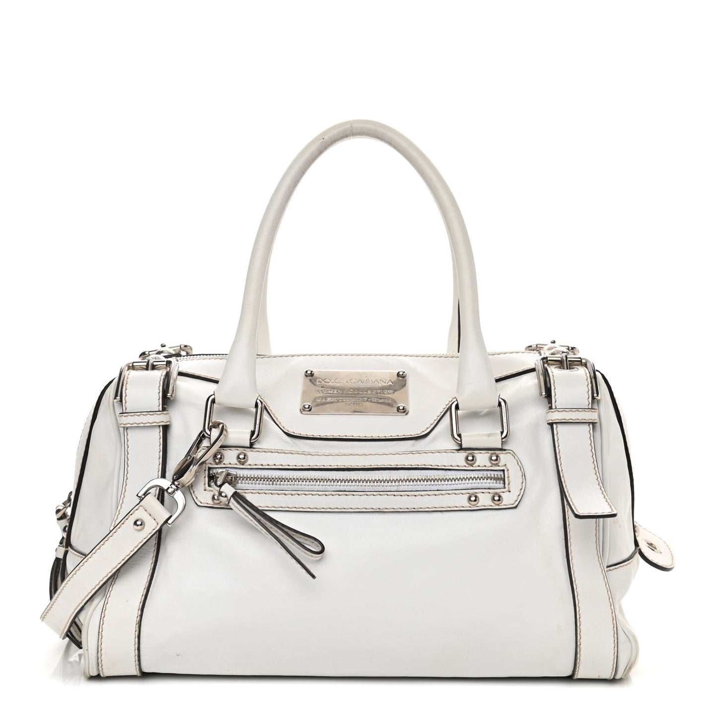 Smooth Calfskin Miss Easy Way Satchel White
