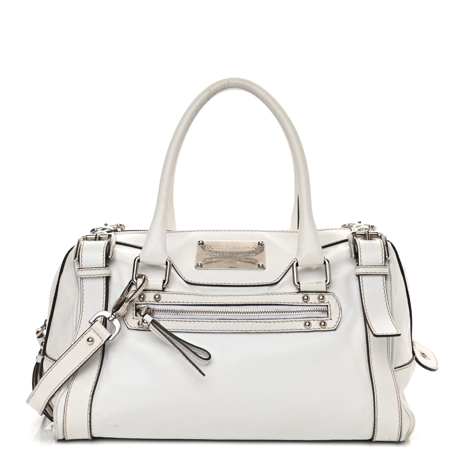 Dolce & Gabbana Smooth Calfskin Miss Easy Way Satchel White 1 of 15