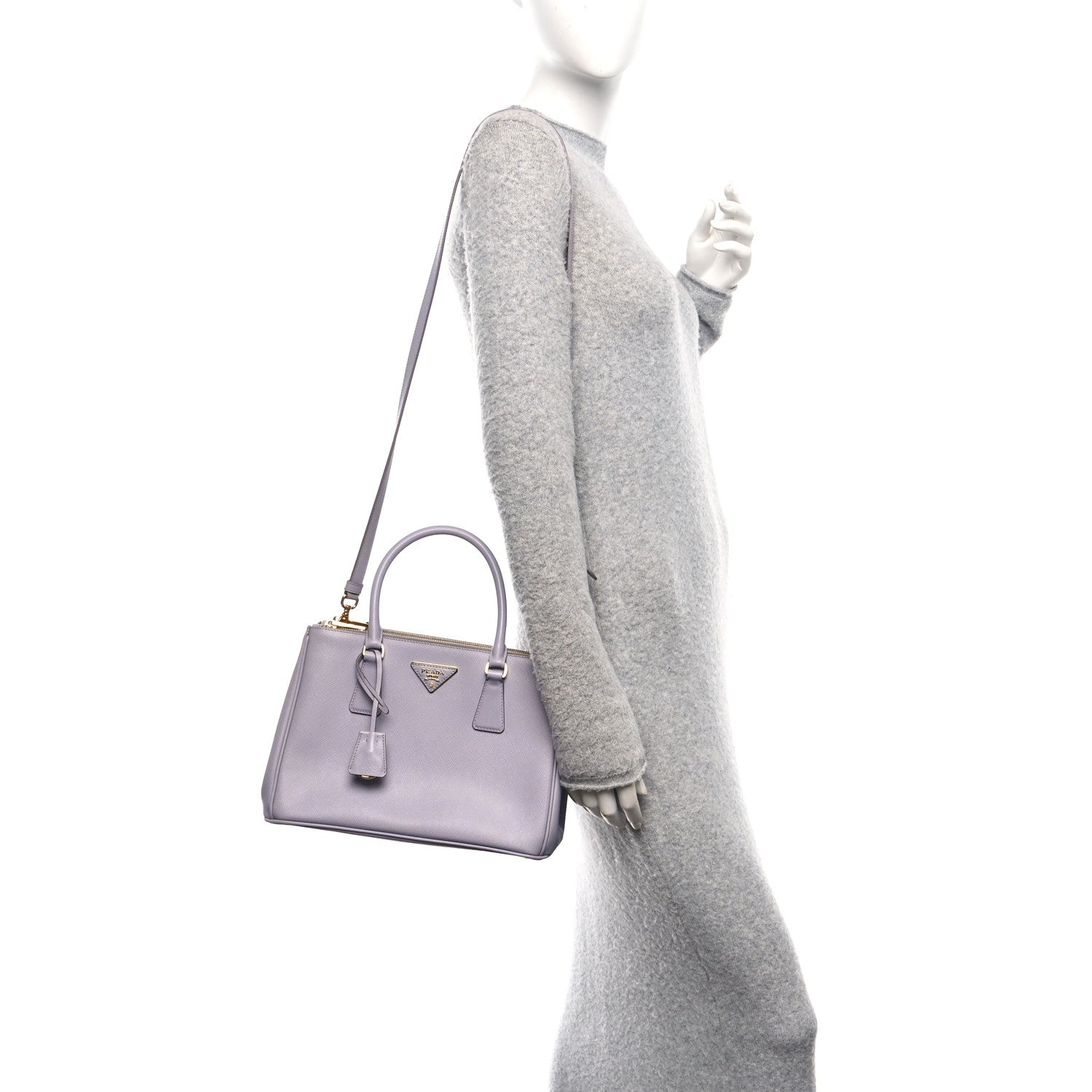 Prada Saffiano Lux Small Galleria Double Zip Tote Light Purple