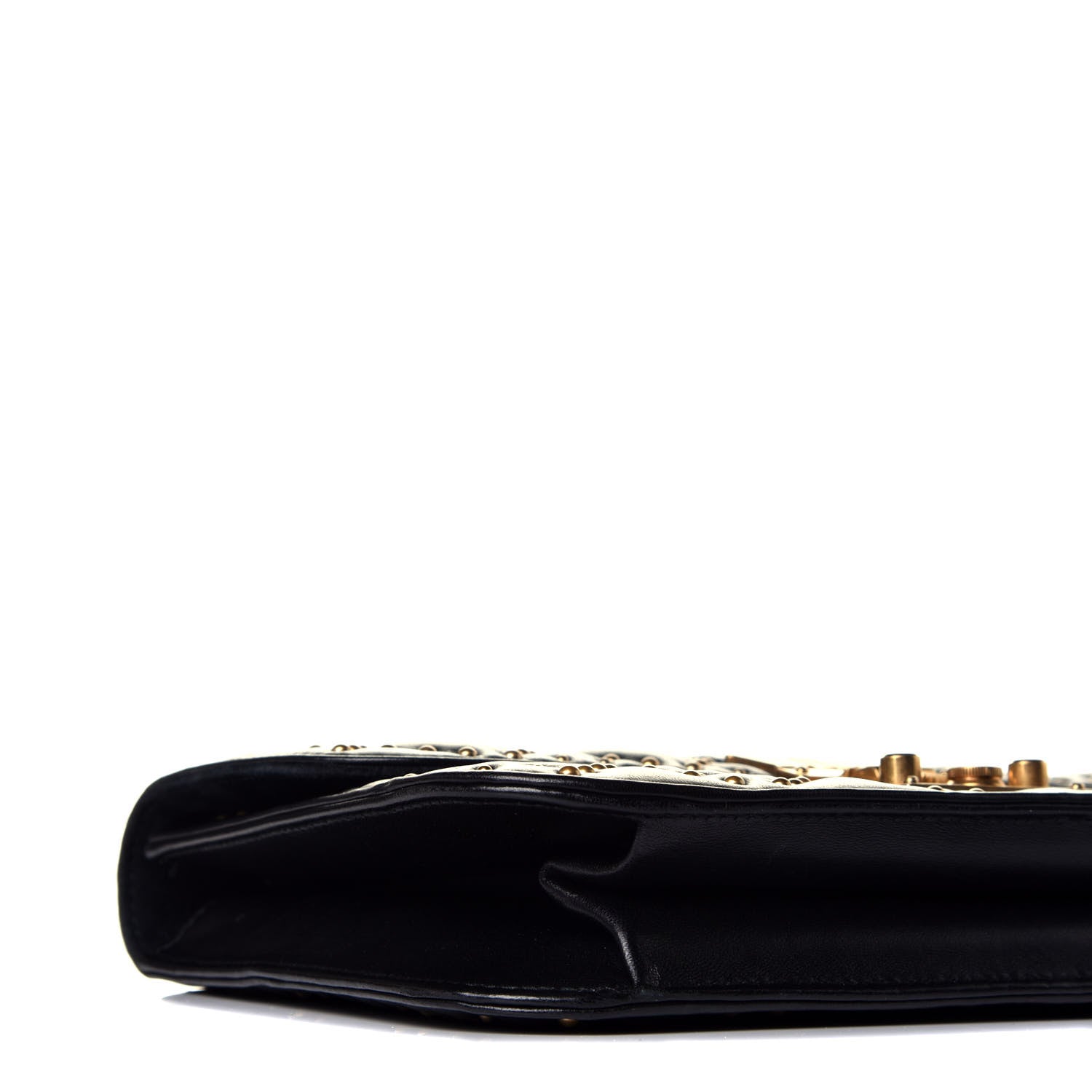 Christian Dior Lambskin Cannage Studded Large Dioraddict Flap Bag Black 7 of 8