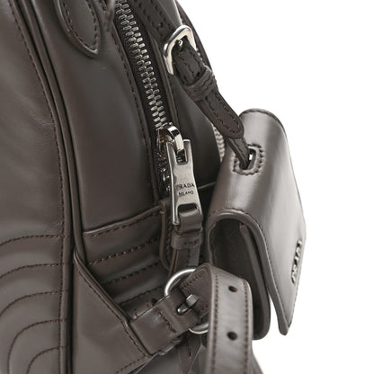 Prada Soft Calfskin Impunture Diagramme Day Backpack Bambu 11 of 12