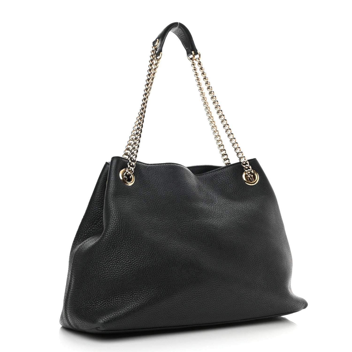 Gucci Pebbled Calfskin Medium Soho Chain Shoulder Bag Black 3 of 16
