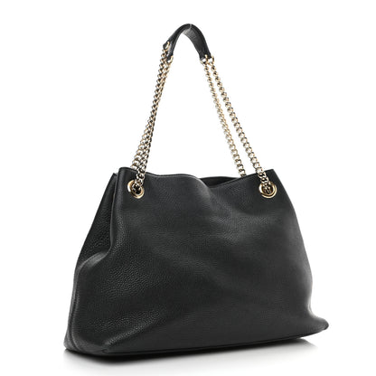 Gucci Pebbled Calfskin Medium Soho Chain Shoulder Bag Black 3 of 16