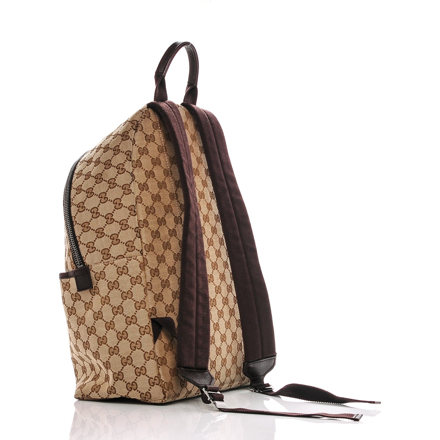 Gucci GG Monogram Web Medium Classic Backpack Brown 3 of 7