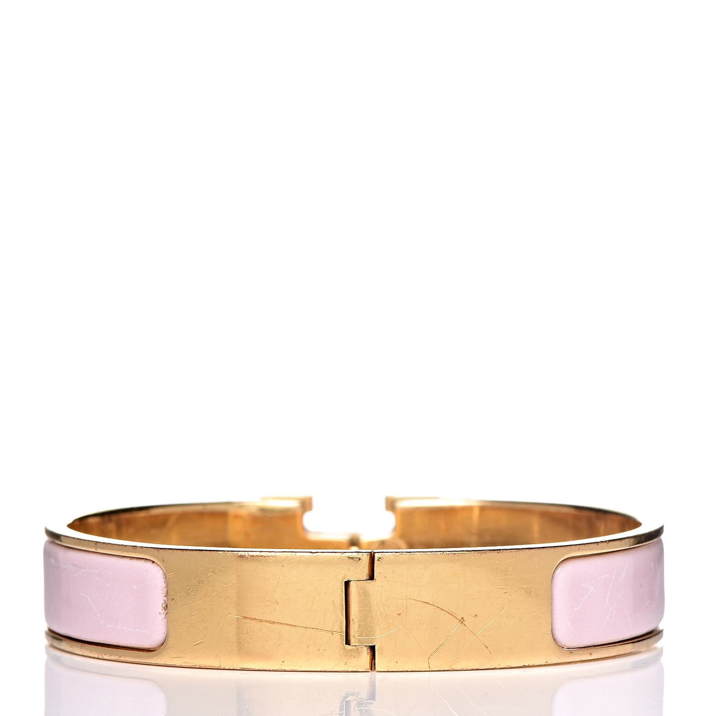 Enamel Narrow Clic Clac H Bracelet PM Rose Nacarat
