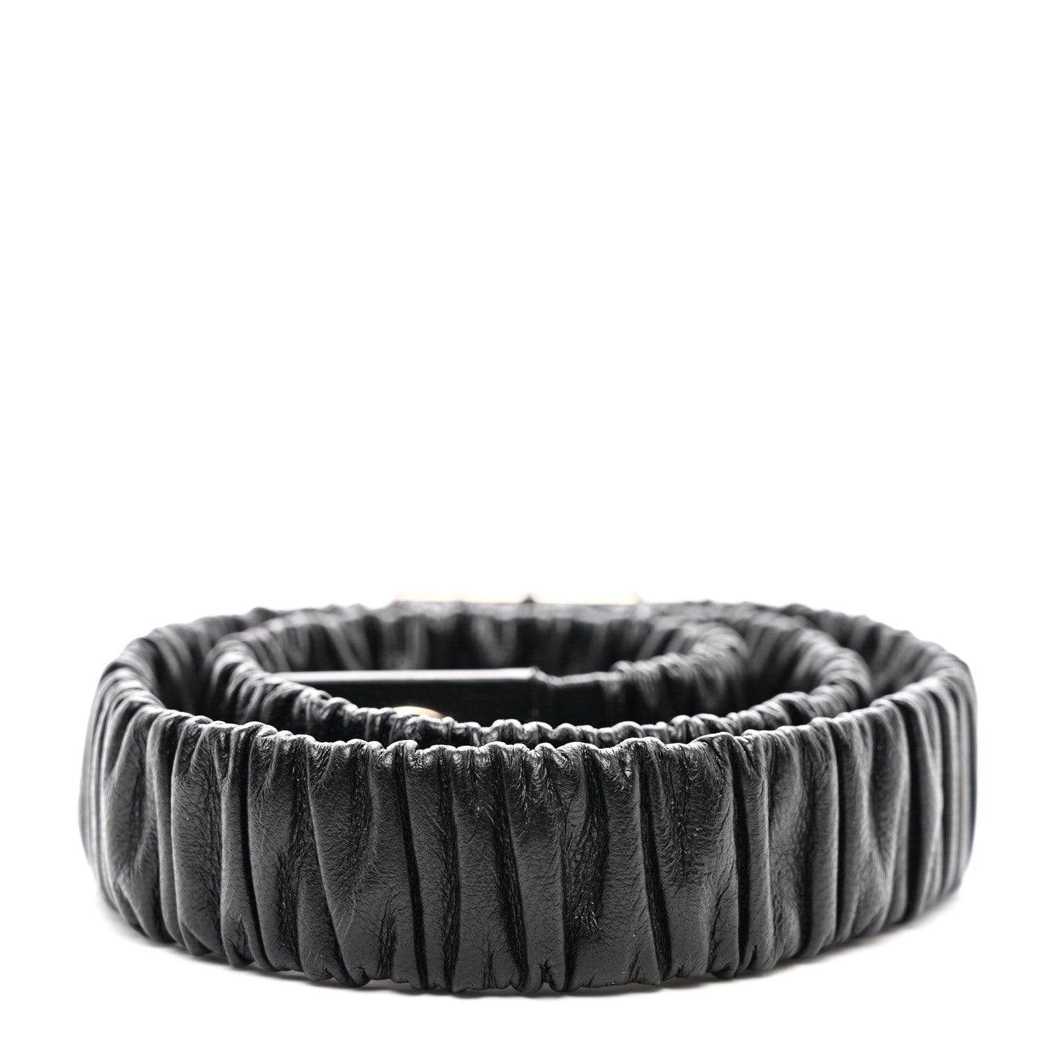 Chanel Lambskin Ruched Turn Lock CC Belt 75 30 Black 2 of 4