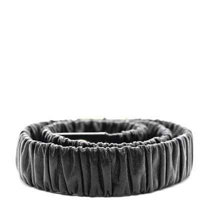 Chanel Lambskin Ruched Turn Lock CC Belt 75 30 Black 2 of 4
