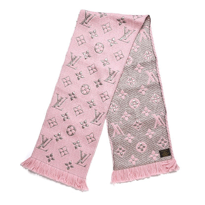 Louis Vuitton Wool Silk Logomania Shine Scarf Pink 3 of 4