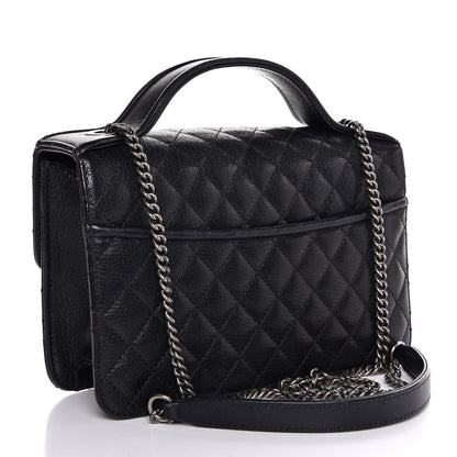Chanel Goatskin Quilted Small CC University Top Handle Flap Black 3 of 11