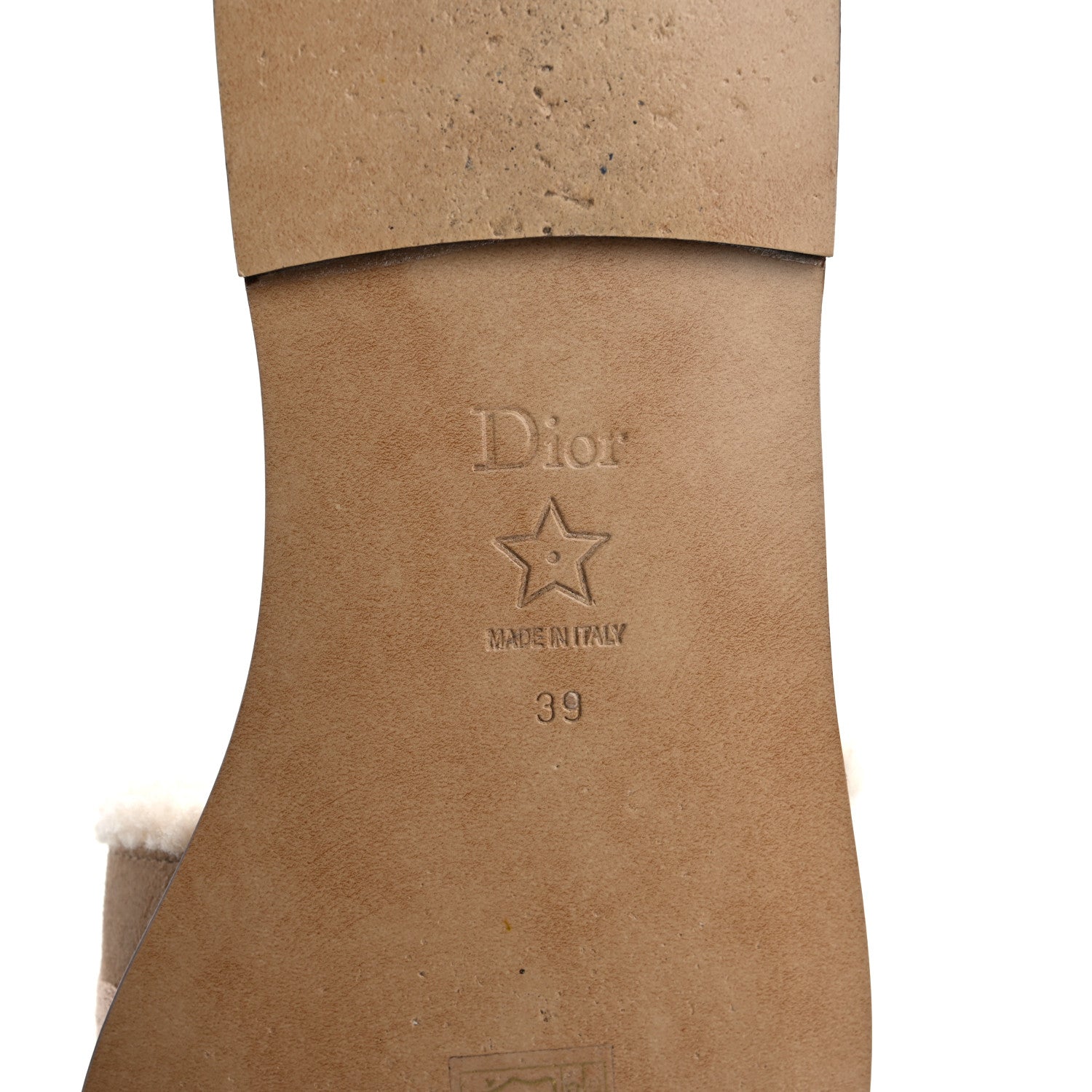 Christian Dior Suede Goatskin Shearling Embroidered Dway Slide Sandals 39 Cookie 8 of 11